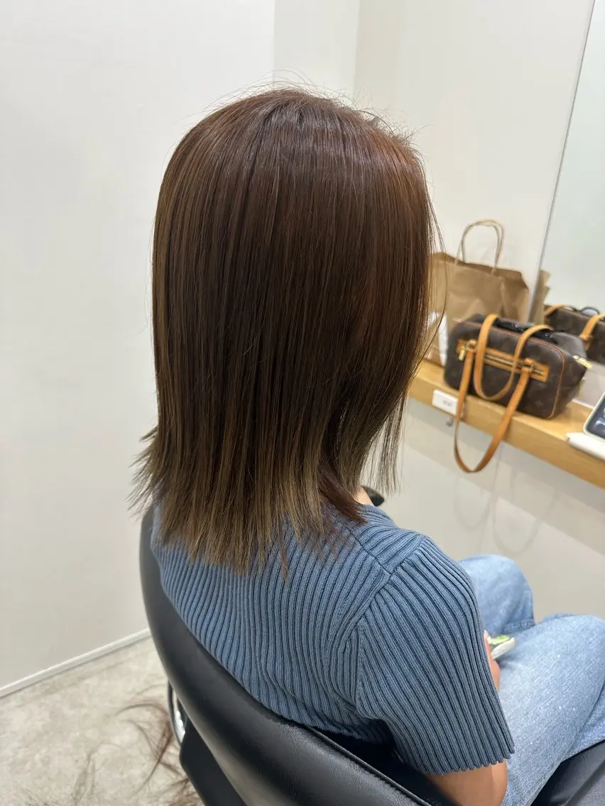ミディアム カラー カット ヘアカラー トリートメント レイヤー/ヘアセット 💐nao.のヘアスタイル