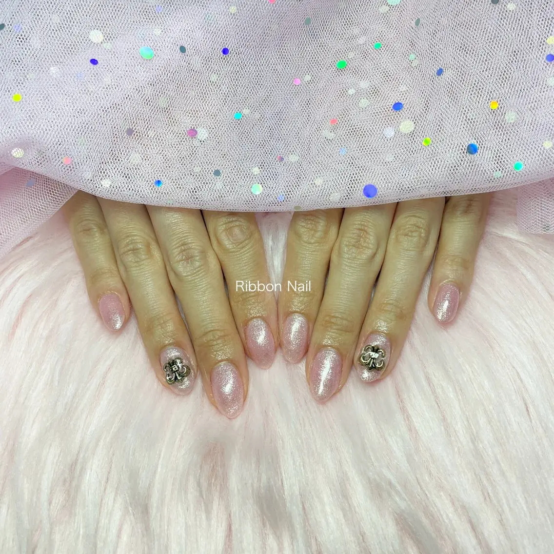 ネイル ラメ(グリッター) ピンク Nail Ambra 小山のネイルデザイン
