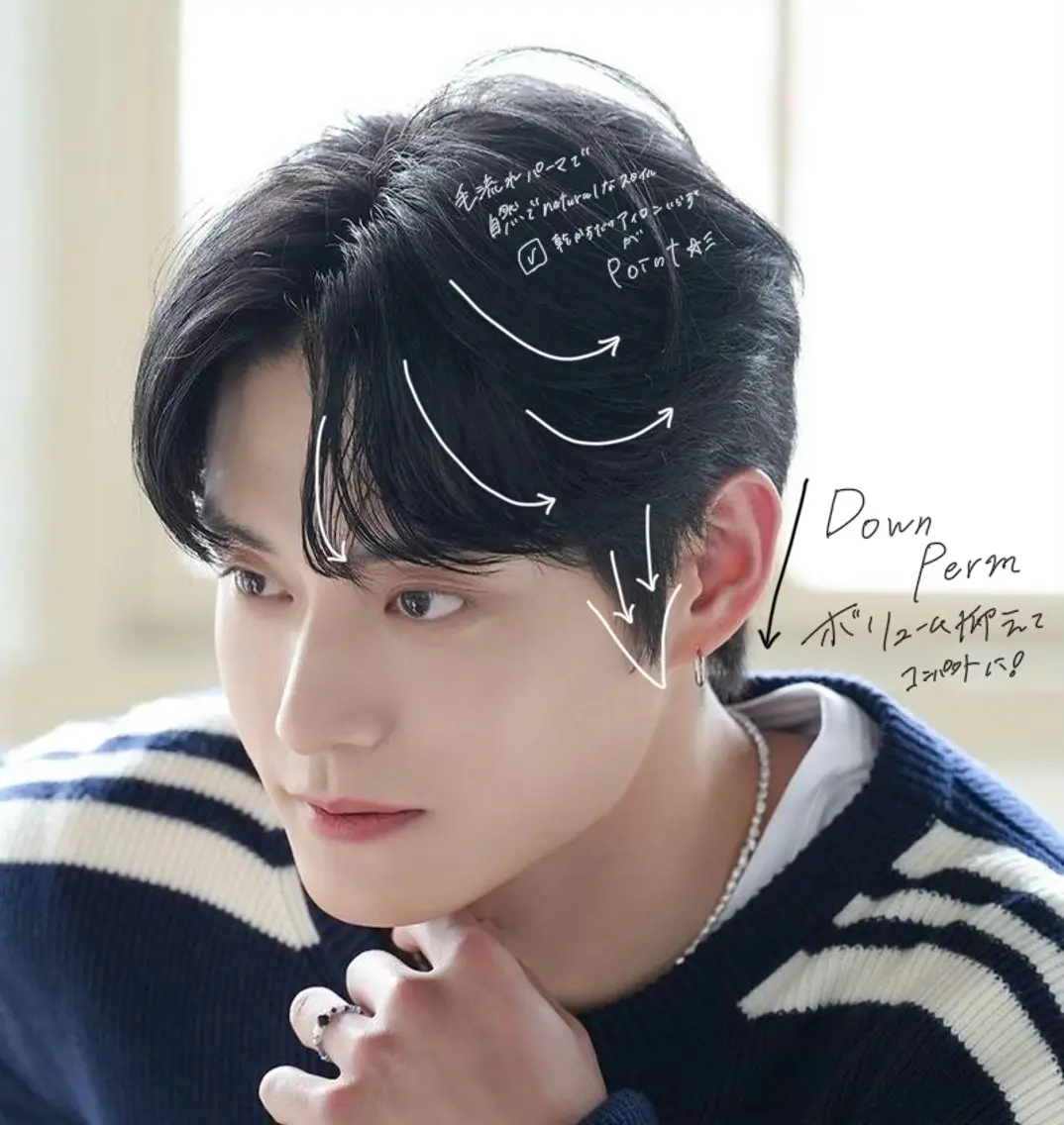 【men's perm】ダウンパーマ+パーマ⛓ボリュームを抑えて自然に流れるコンパクトな毛流れhair🪄の写真