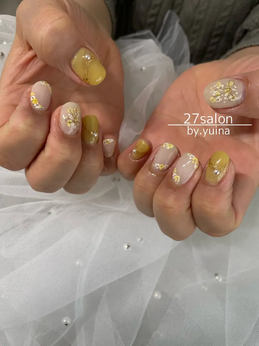 ネイル 春ネイル ハンドネイル 27salon yuinaのネイルデザイン