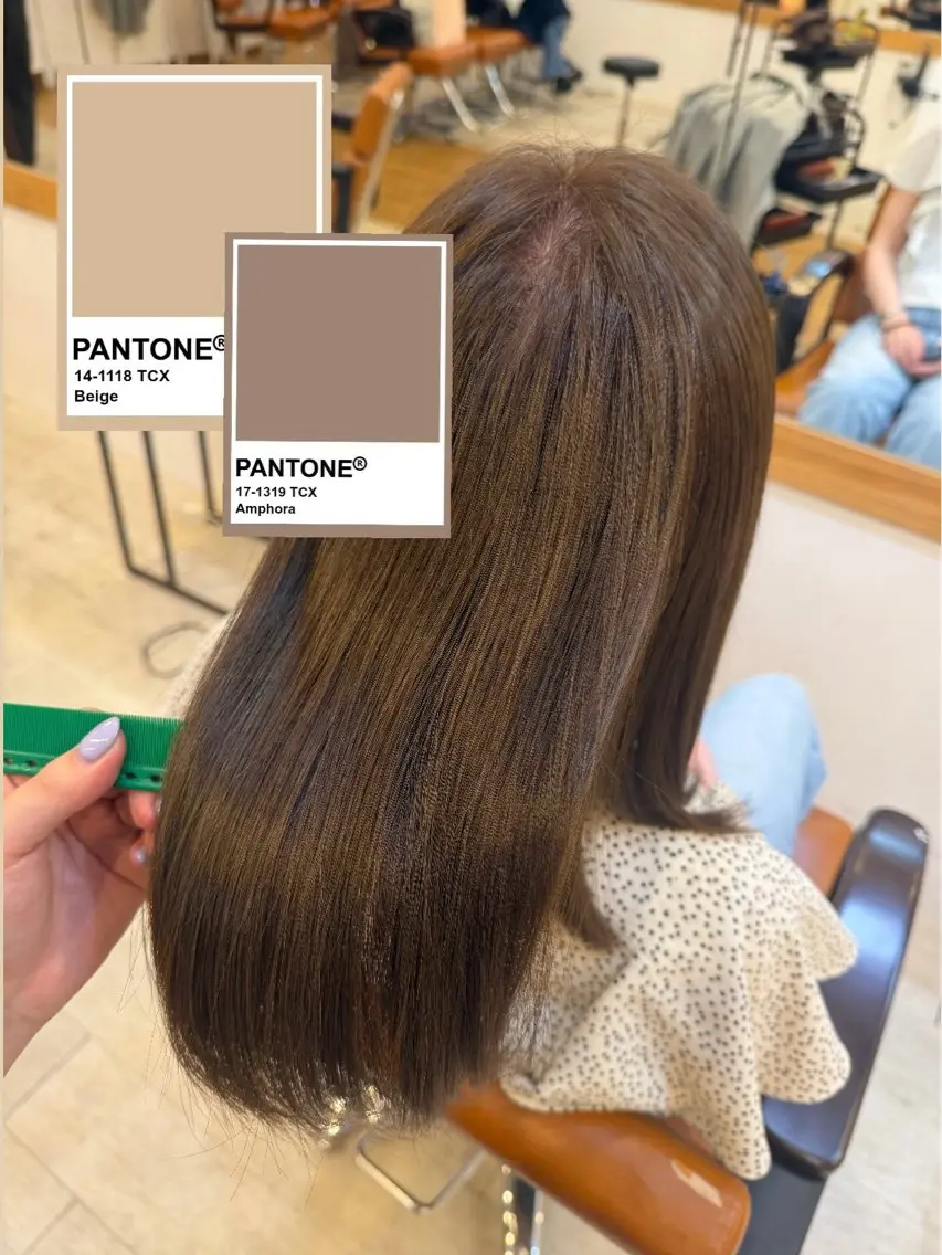 カラー ベージュカラー オレンジ Agu.hair ミサキのヘアスタイル