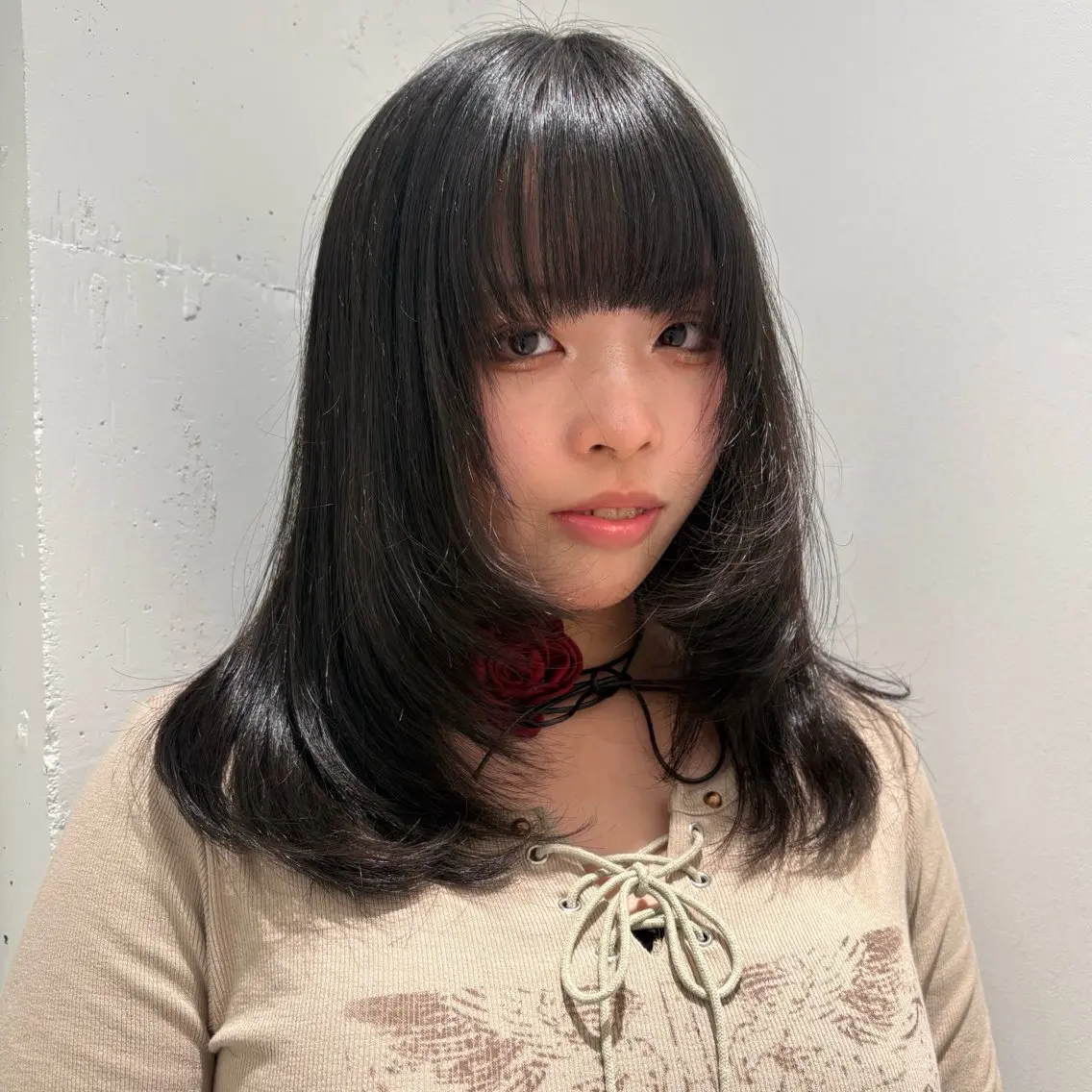 セミロング カット ハッシュカット 田窪珠妃のヘアスタイル