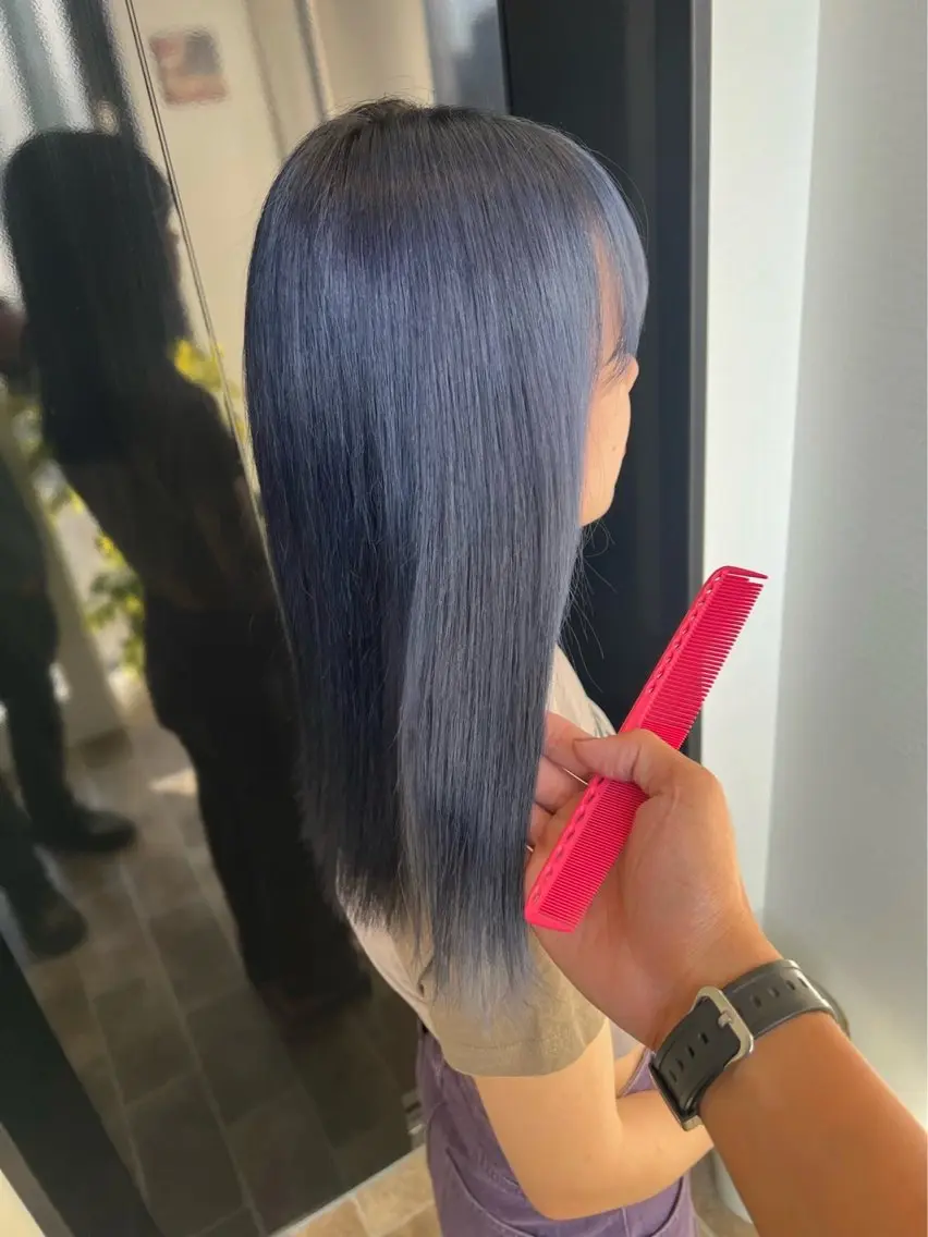 ロング カラー ヘアカラー&縮毛矯正 STAR☆RIVERのヘアスタイル