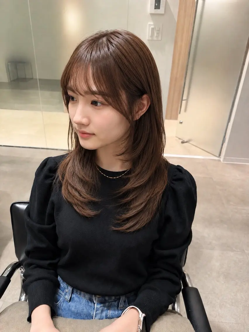 セミロング カラー ヘアアレンジ カット ヘアカラー トリートメント 池袋髪質改善縮毛矯正 ×レイヤー専門のヘアスタイル