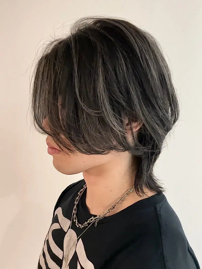 ミディアム カラー メンズ カット ヘアカラー 🐝メンズハイライト …Rioのヘアスタイル