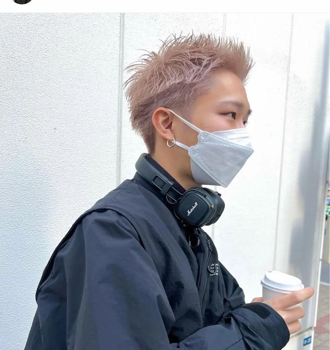 ショート カラー メンズ メンズブリーチ ブリーチ ピンクカラー カット ヘアカラー 西條 航のヘアスタイル
