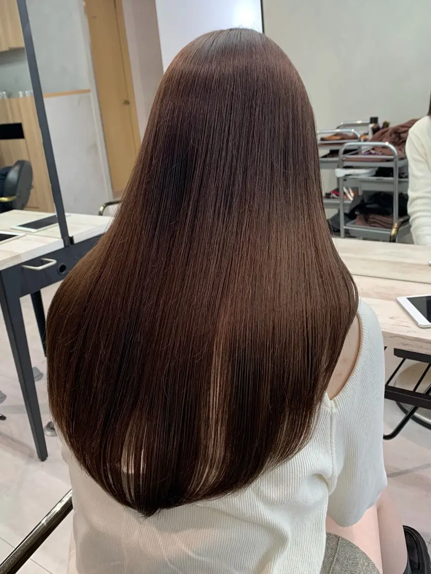 ロング カラー ブラウンカラー チョコレートブラウン カサイ ミユのヘアスタイル