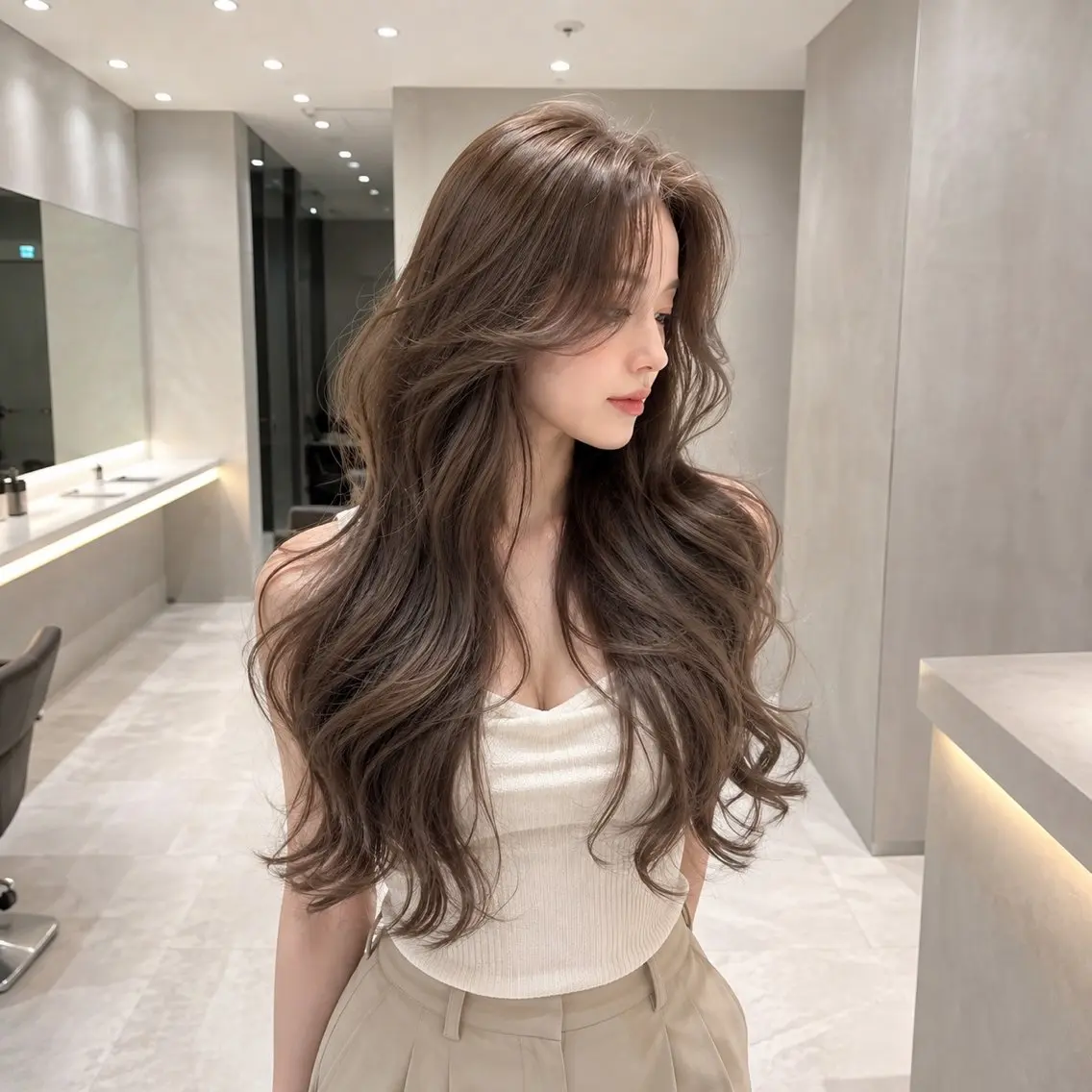 ロング ヘアカラー トリートメント 美髪ストレート/美髪 レイヤー特化増原優斗のヘアスタイル