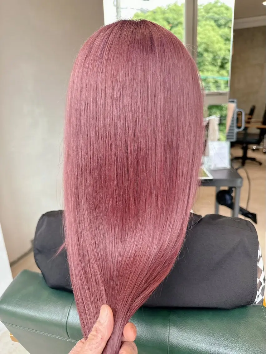 ロング ヘアカラー トリートメント カラー/ダブルカラー グレイカラー椿こはなのヘアスタイル