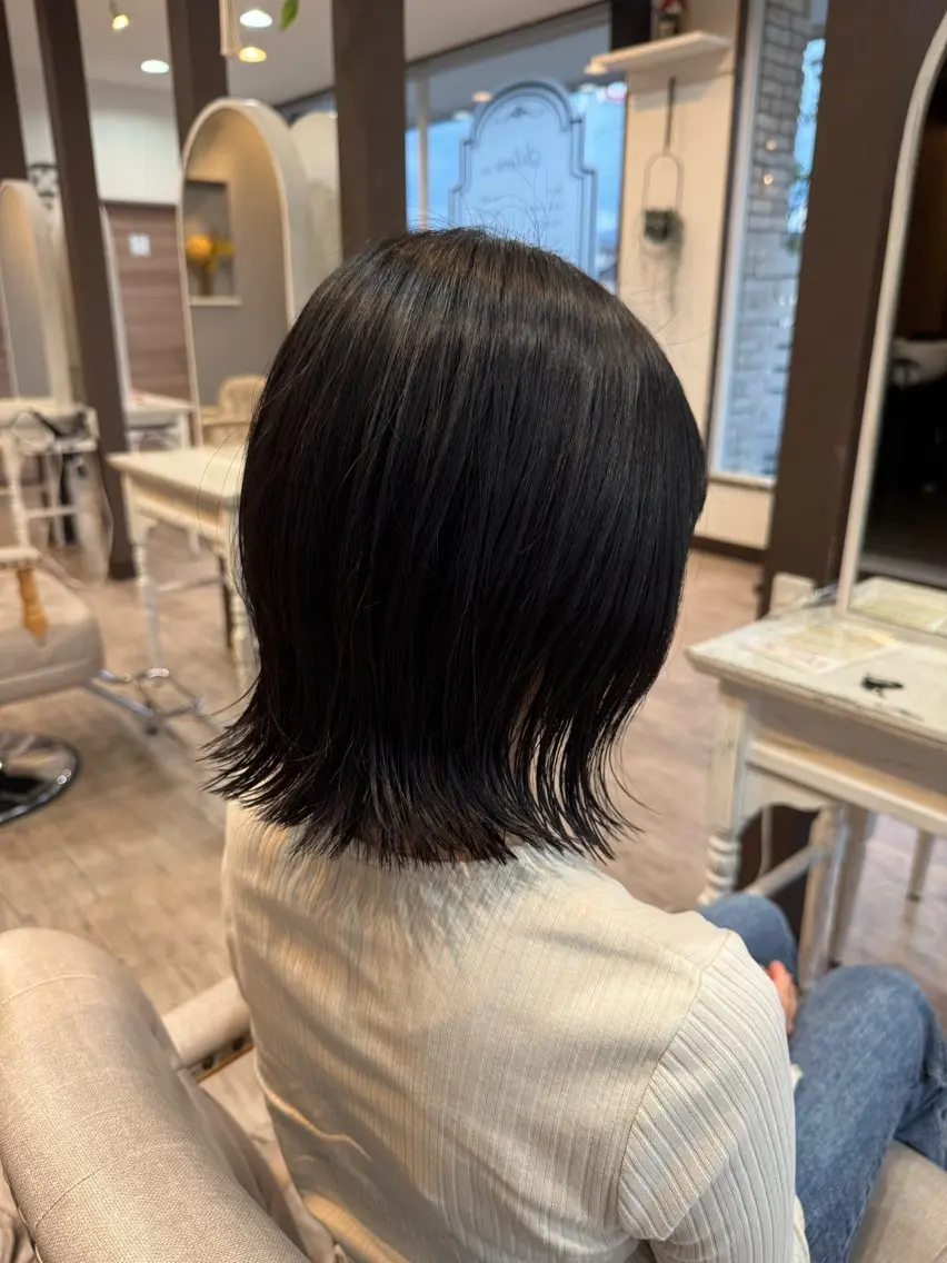 ミディアム 切りっぱなしボブ ボブ カット メンズカット／パーマ 山口泰広のヘアスタイル