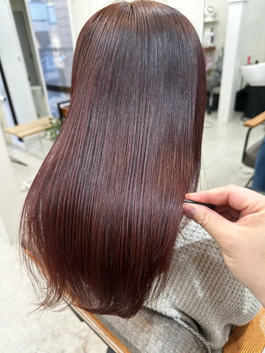セミロング カラー 髪質改善 ヘアカラー トリートメント 髪質改善/レイヤー ストウシンゴのヘアスタイル