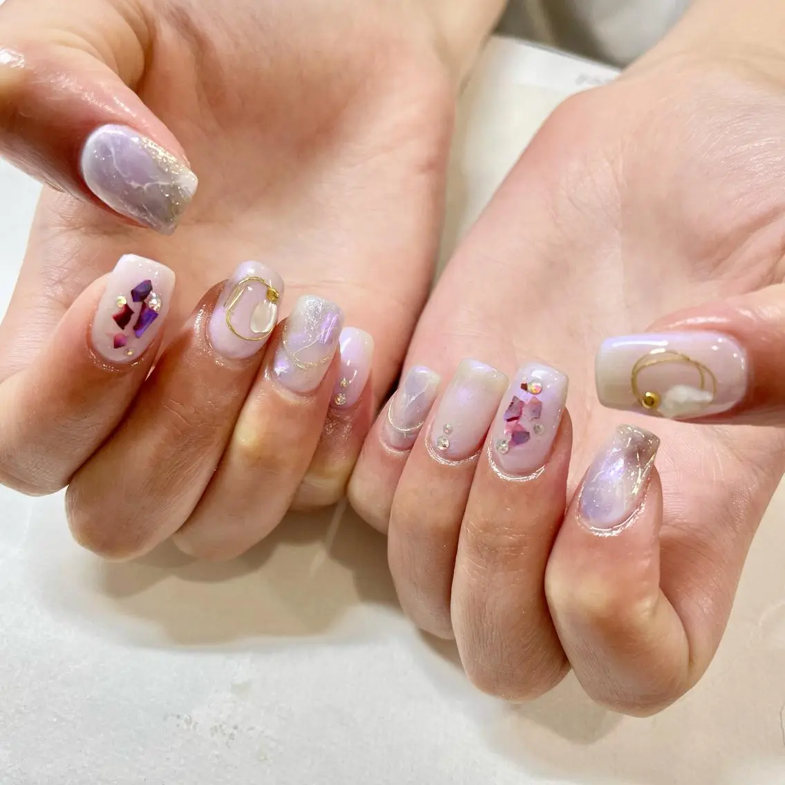 ネイル オーロラネイル ニュアンスネイル 🎀AYAKO 🎀中韓ネイルのネイルデザイン