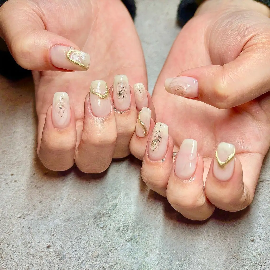 ネイル ジェルネイル ニュアンスネイル しば まなみのネイルデザイン