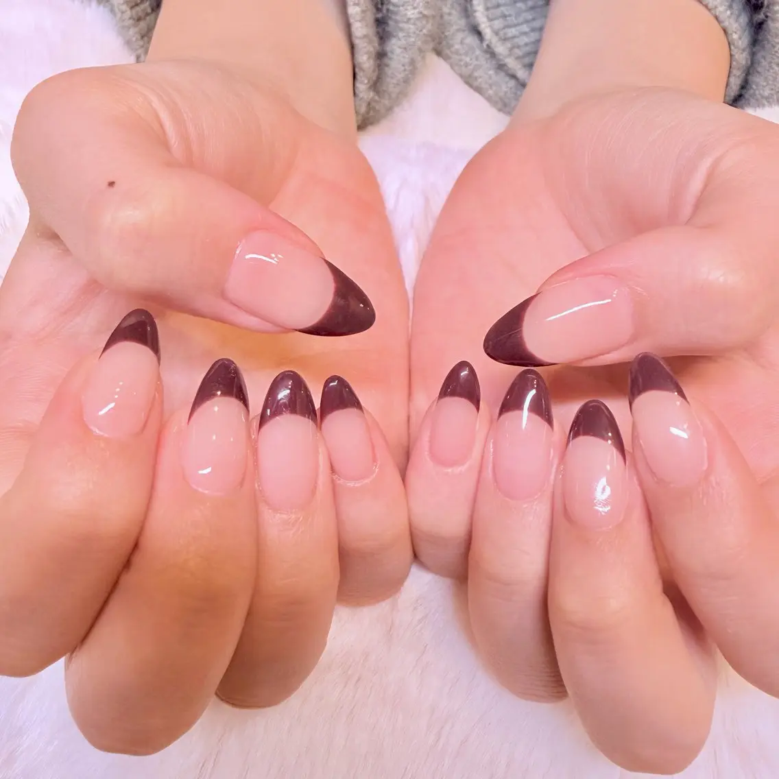 ネイル ボルドー フレンチネイル ハンドネイル nail salon e'mu💐のネイルデザイン