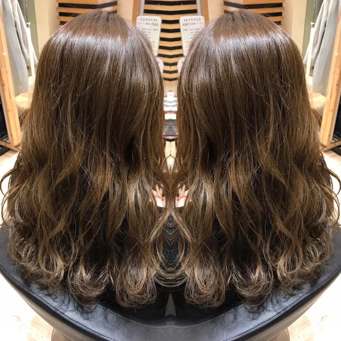 セミロング アッシュ カット ヘアカラー 大久保 隆蔵のヘアスタイル