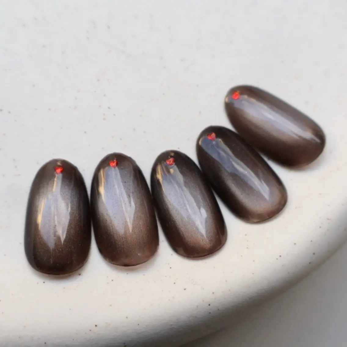 ネイル ハート マグネットネイル バレンタイン ハンドネイル Ameri/ nail salonのネイルデザイン
