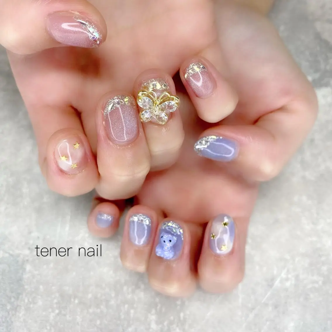 ネイル フレンチネイル ガラスフレンチ テネルネイル tener nailのネイルデザイン