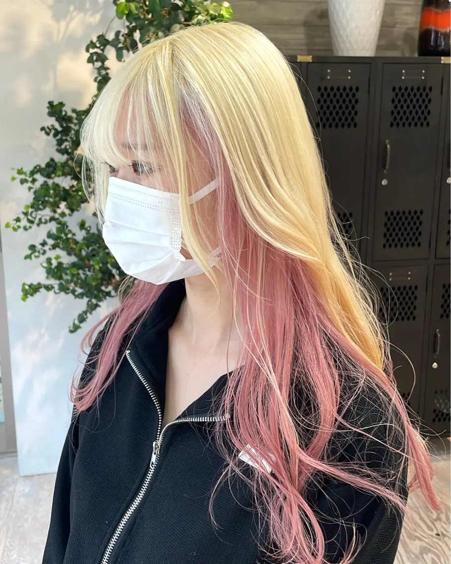 🧚♀️インナーカラー(ブリーチ込)🧚♀️ポイントブリーチ+ ポイントカラー+表面カラーの写真