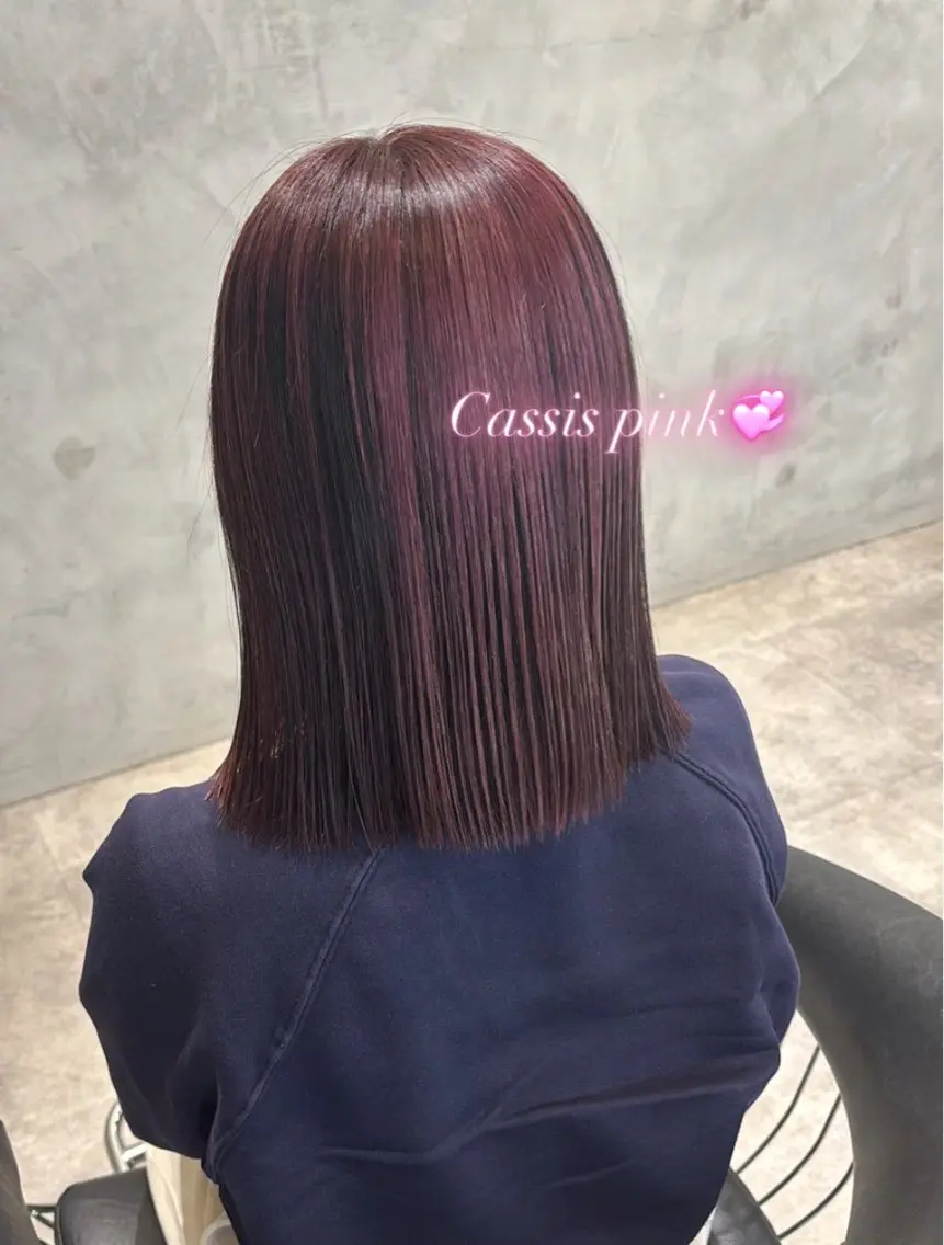 ミディアム カラー ブリーチ ハイライトカラー ピンクカラー ハイライト Rino 🎀🖤のヘアスタイル