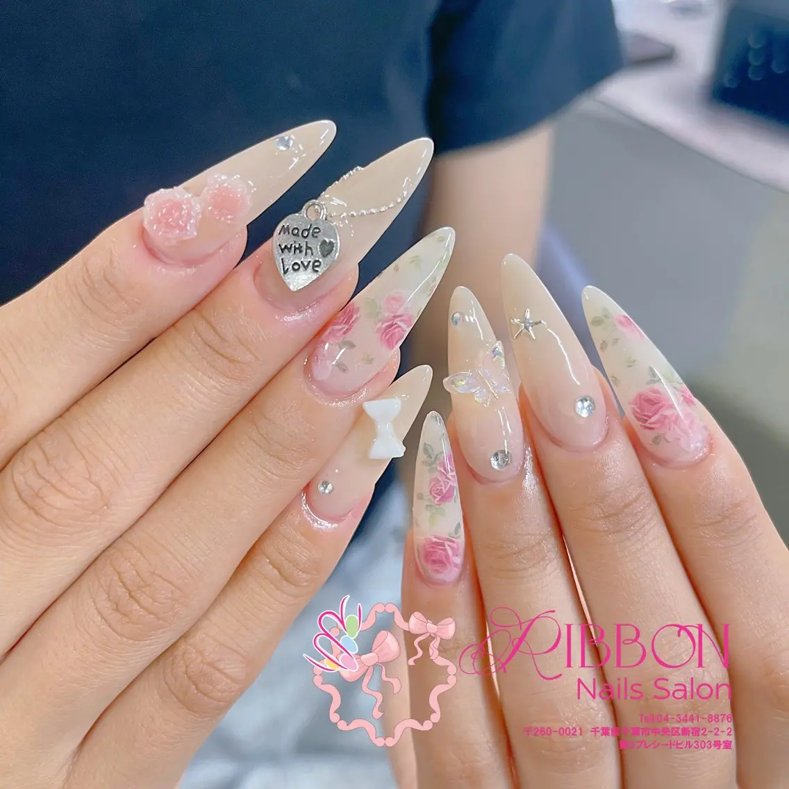 ネイル フットネイル フレンチネイル ジェルネイル マグネットネイル 持ち込み ハンドネイル Ribbonnail salonのネイルデザイン