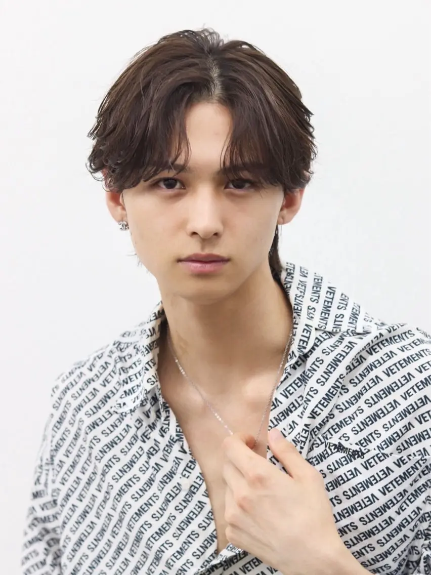 ミディアム カラー パーマ メンズ カット ヘアカラー トリートメント ハイトーン/メンズマ ッシュ/KYOHEIのヘアスタイル