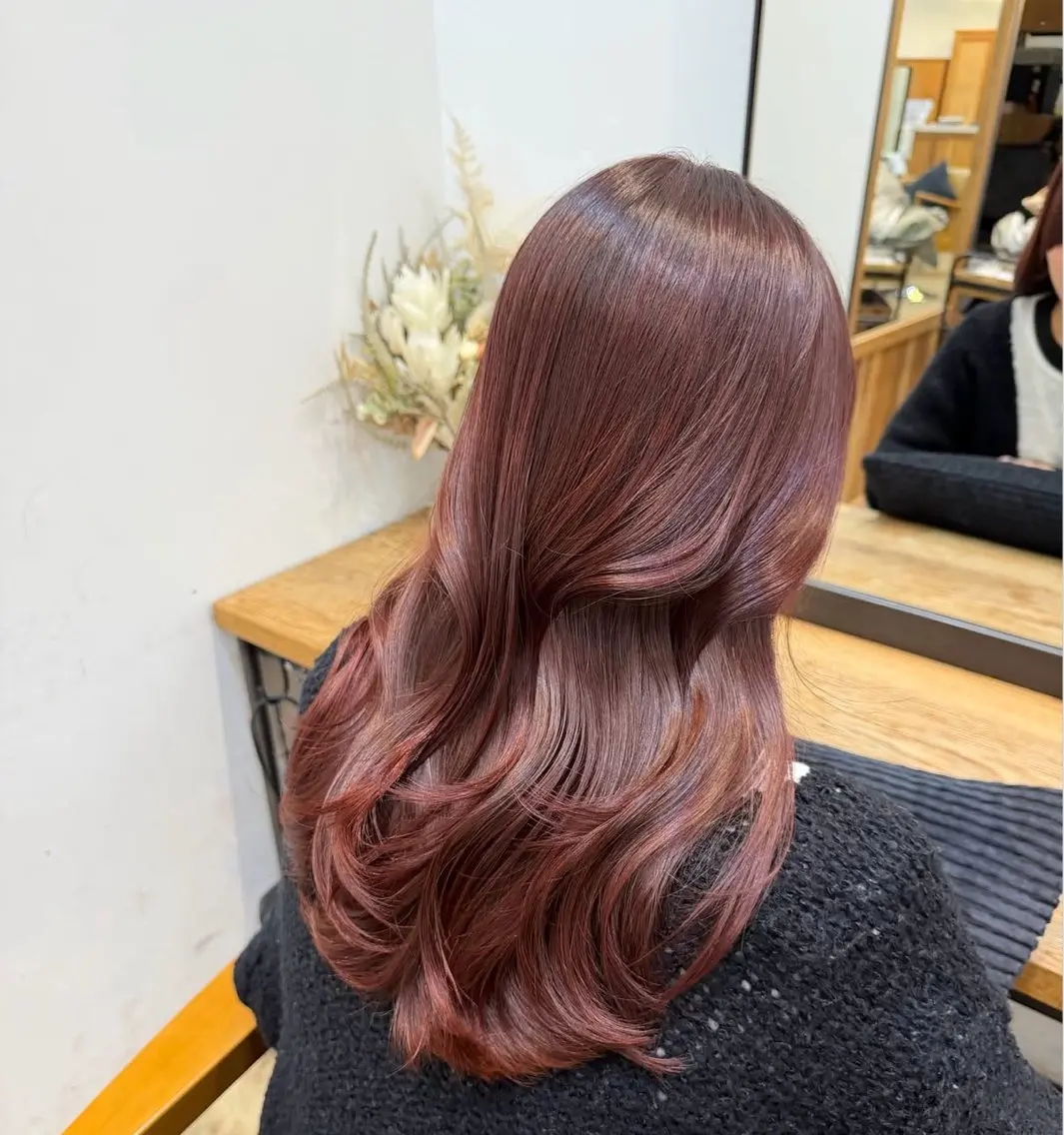 ロング カラー 縮毛矯正 増子 朋花のヘアスタイル