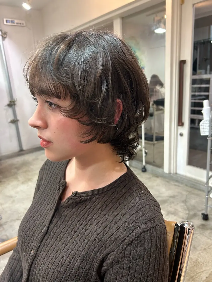 ショート ショートヘア ウルフカット パーマ 🤎指名No.1原宿 表参道coii日向花のヘアスタイル