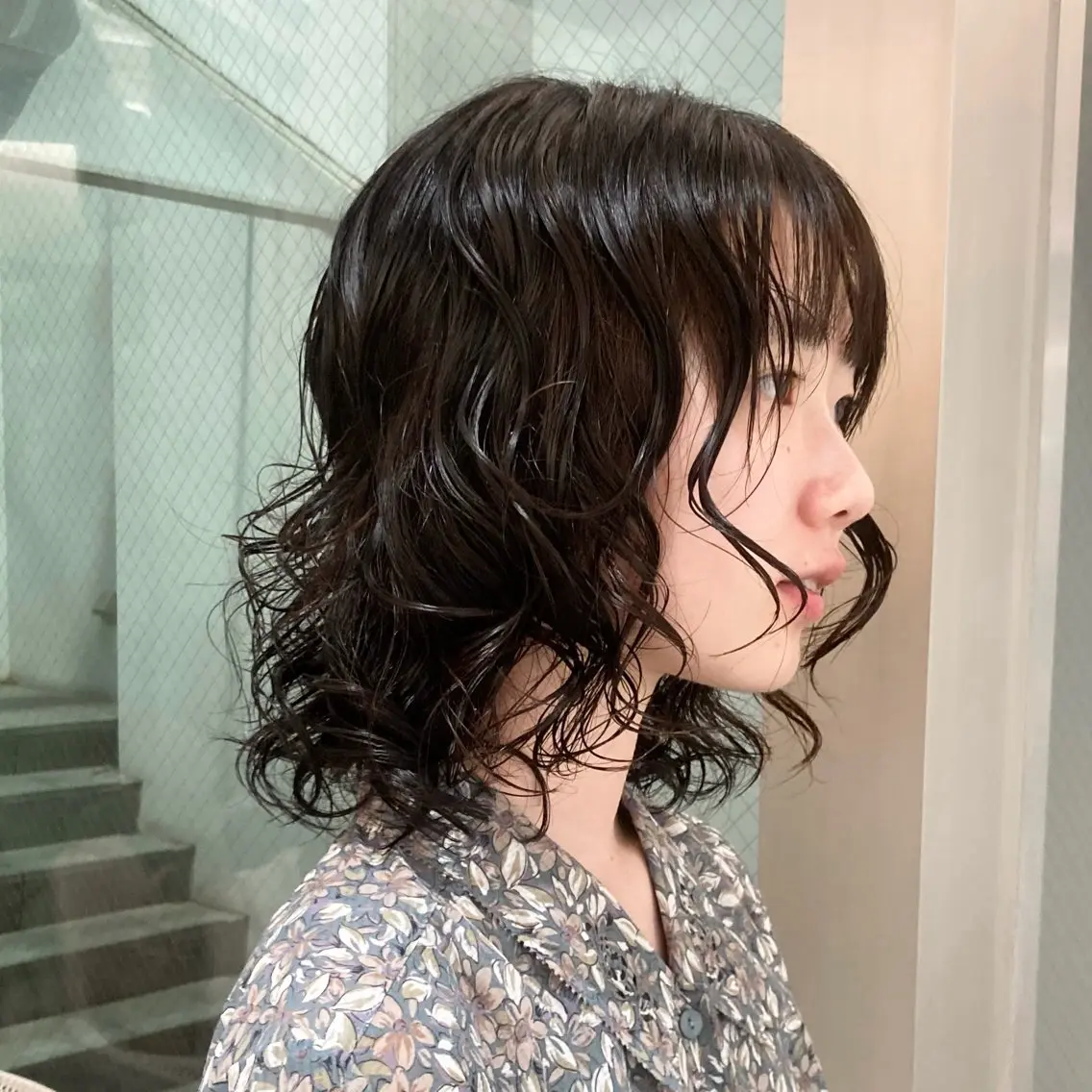 ミディアム カット パーマ トリートメント レイヤーカット🪄 ヘアセット🪄シホのヘアスタイル