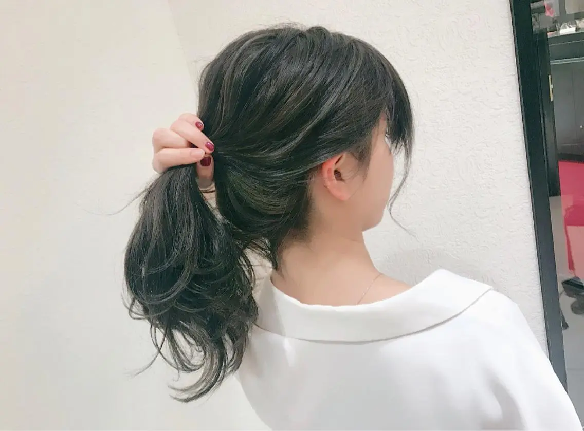 ロング カラー ハイライトカラー ミント ハイライト YUI𓍯エクステ /ニュアンスカラーのヘアスタイル
