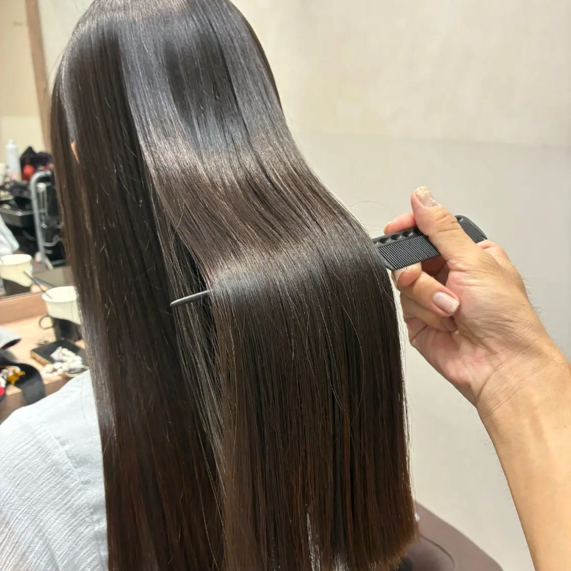 ロング くせ毛 縮毛矯正 カット 縮毛矯正 トリートメント 森 隆秀/韓国ヘアのヘアスタイル