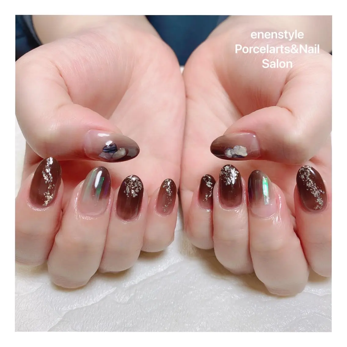 ミディアム ネイル ハンドネイル 🐾enen style 🐾のネイルデザイン