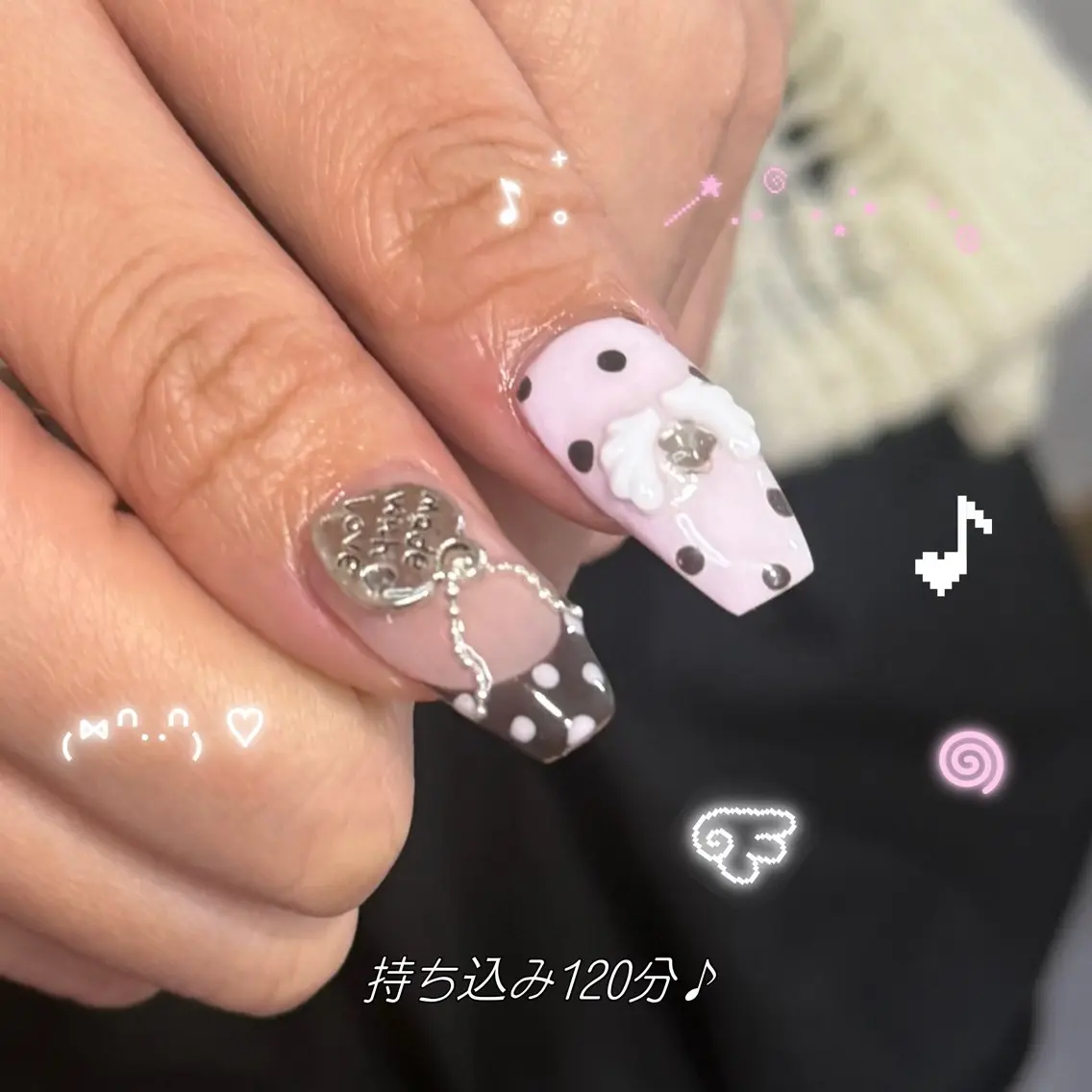ネイル ハンドネイル coco.nail/ y2k/ワンホンのネイルデザイン