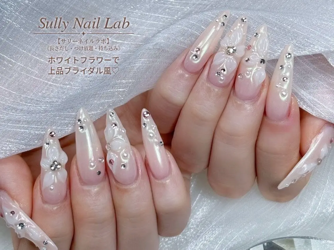 ネイル ジェルネイル キラキラネイル ロングネイル マグネットネイル 持ち込み ハンドネイル Sully Nail Labのネイルデザイン