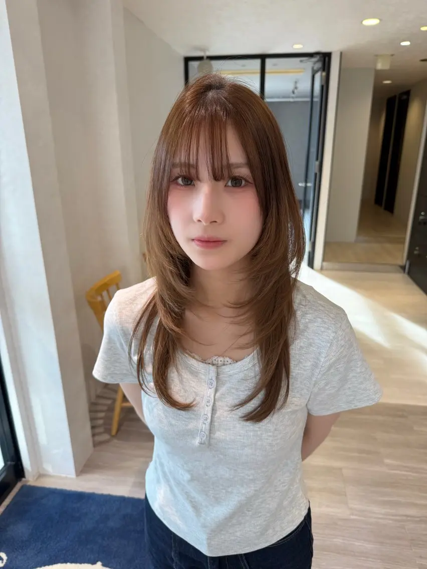 ロング カット ヘアカラー 縮毛矯正 トリートメント 🍯透明感カラー MANA🍯のヘアスタイル