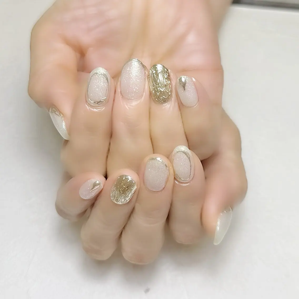 ネイル ミラーネイル ニュアンスネイル 夏ネイル rouse nail RISATOのネイルデザイン