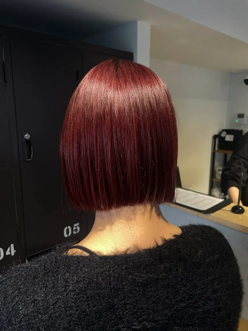 カラー レッドカラー ヘアカラー カラーモデル募集中 🍀 上地 虹奈のヘアスタイル