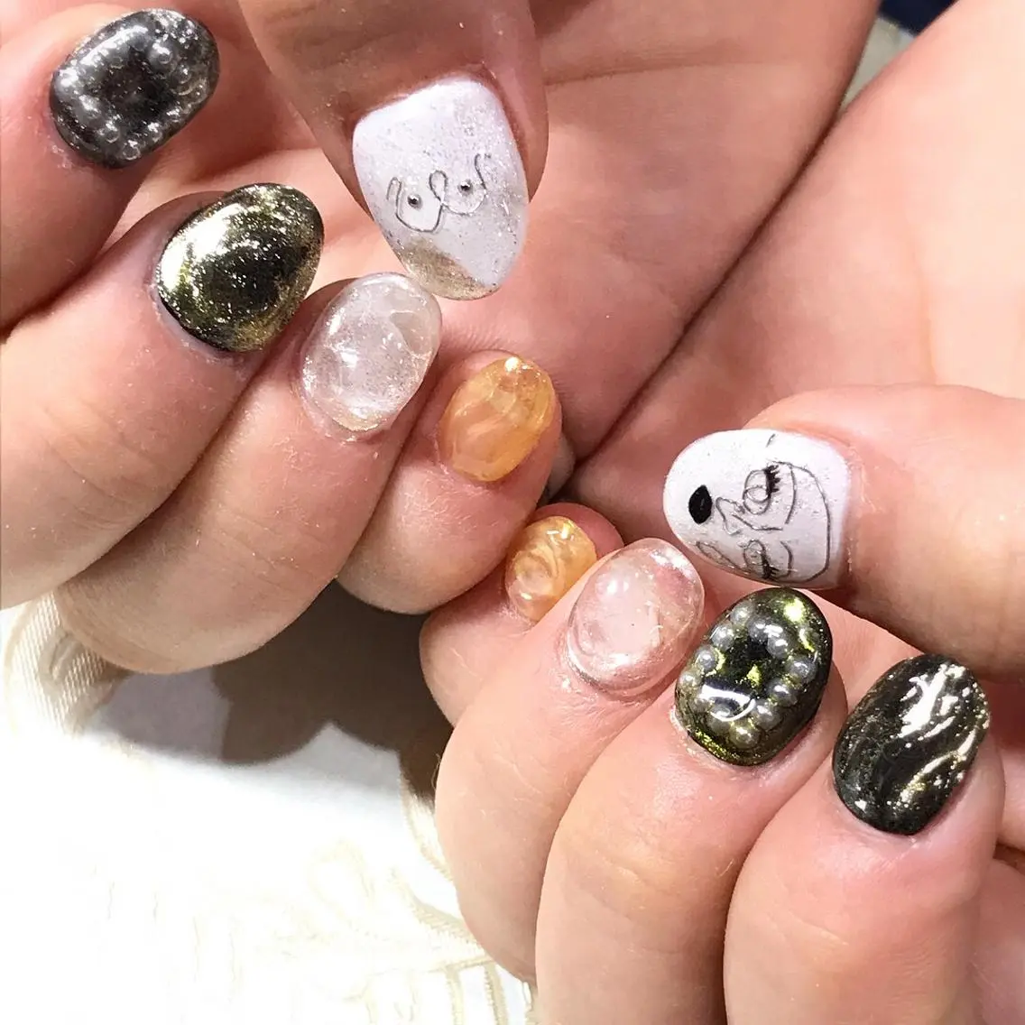 ネイル 渋谷/チップ長さ出し 👑アプレgel-xのネイルデザイン