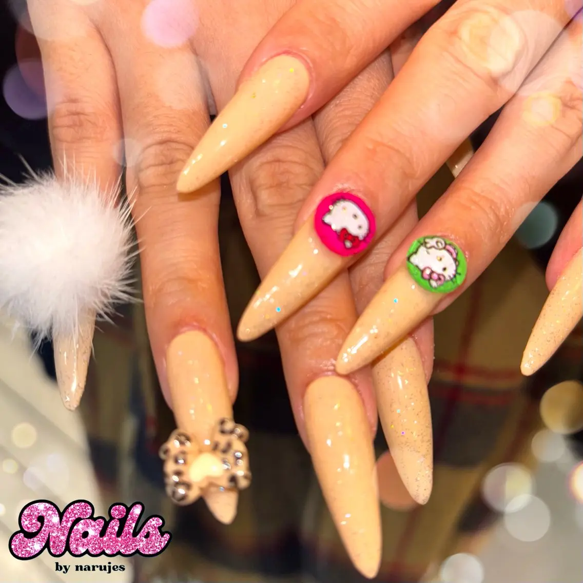 ネイル ロングネイル ギャルネイル🧸💖 narujesのネイルデザイン