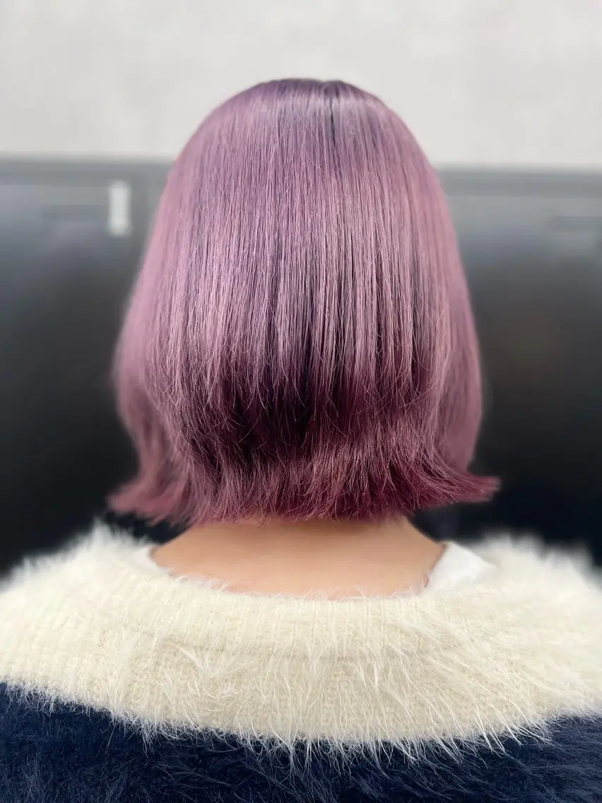 ミディアム カラー ピンクカラー バイオレットカラー バイオレットピンク カット ヘアカラー 透明感カラー特化🫧 🦋栗原🦋のヘアスタイル