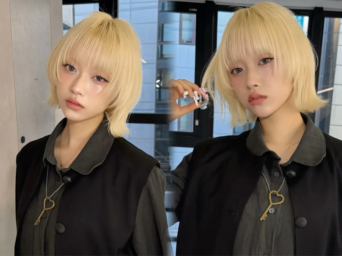 🍎限界ハイトーン‼️黒染め履歴対応可🍎🟨ダブルブリーチ🟨＋カラー＋髪質別トリートメントの写真