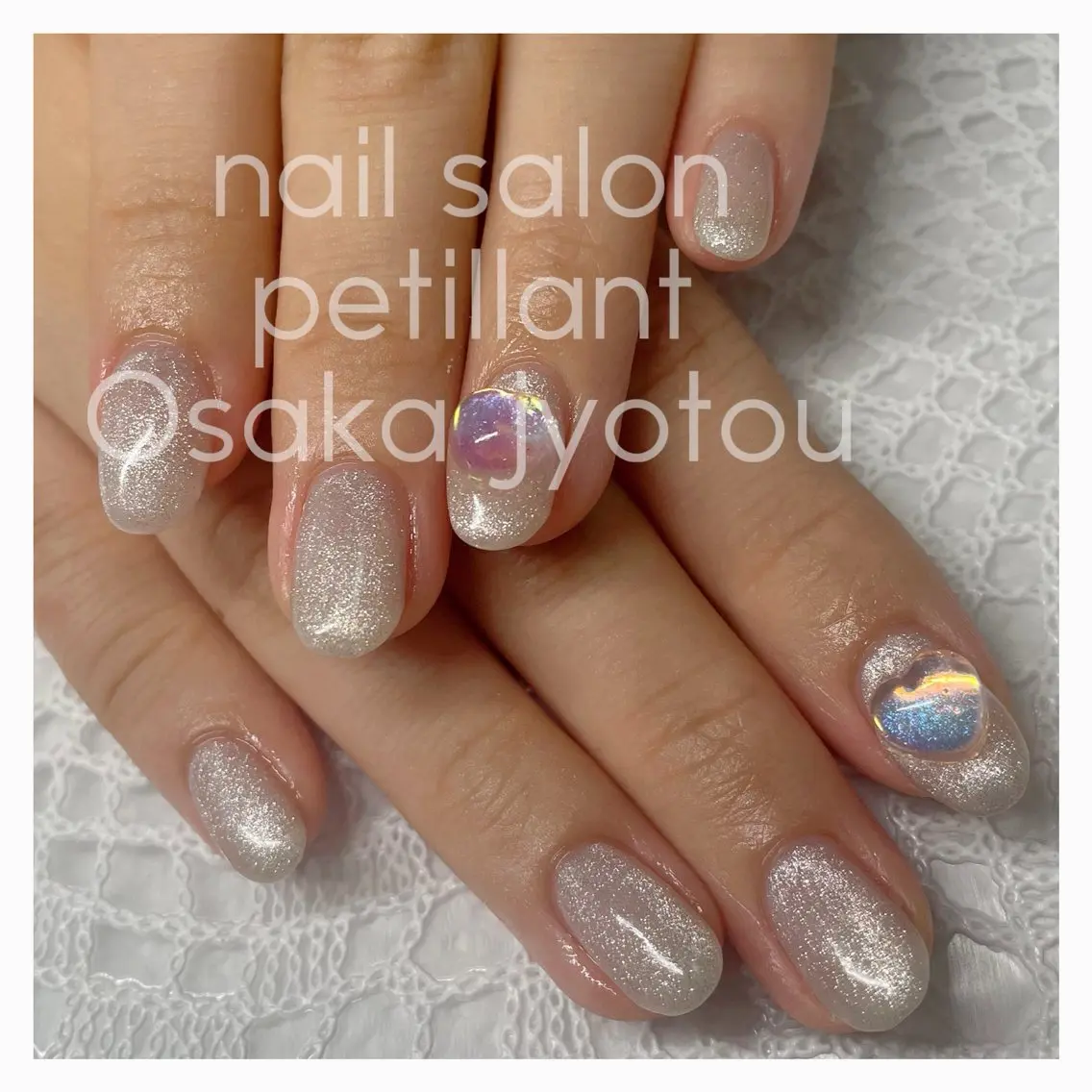 ネイル オーロラネイル ハート マグネットネイル nail salon petillantのネイルデザイン
