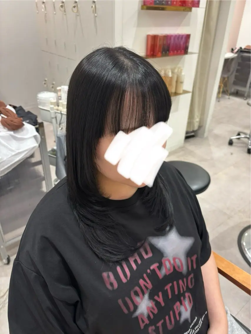 セミロング カラー カット ヘアカラー 田中澪🩵ྀི /HUG横浜のヘアスタイル