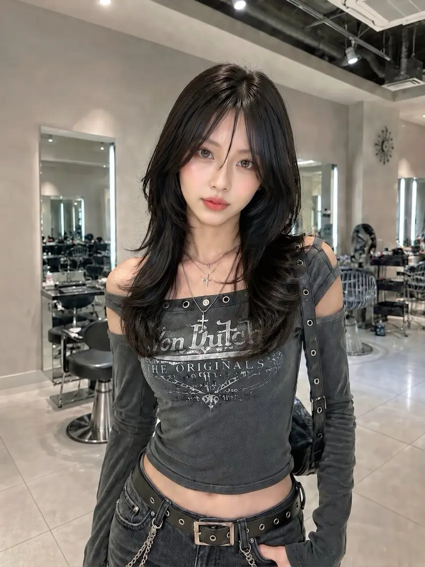 セミロング カラー カット ヘアカラー トリートメント 髪質改善ストレート 韓国風レイヤー池袋のヘアスタイル