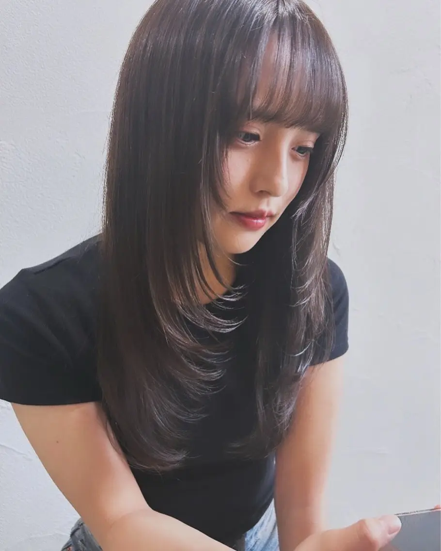 ロング カット ヘアカラー トリートメント 剣持友希/ifh iizuka/高崎のヘアスタイル