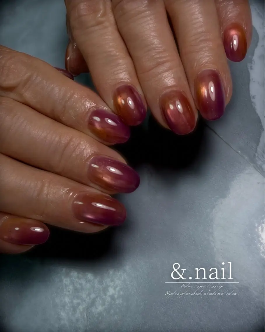 ネイル ニュアンスネイル パープル ハンドネイル &.nail/ ニュアンス/持込み可のネイルデザイン