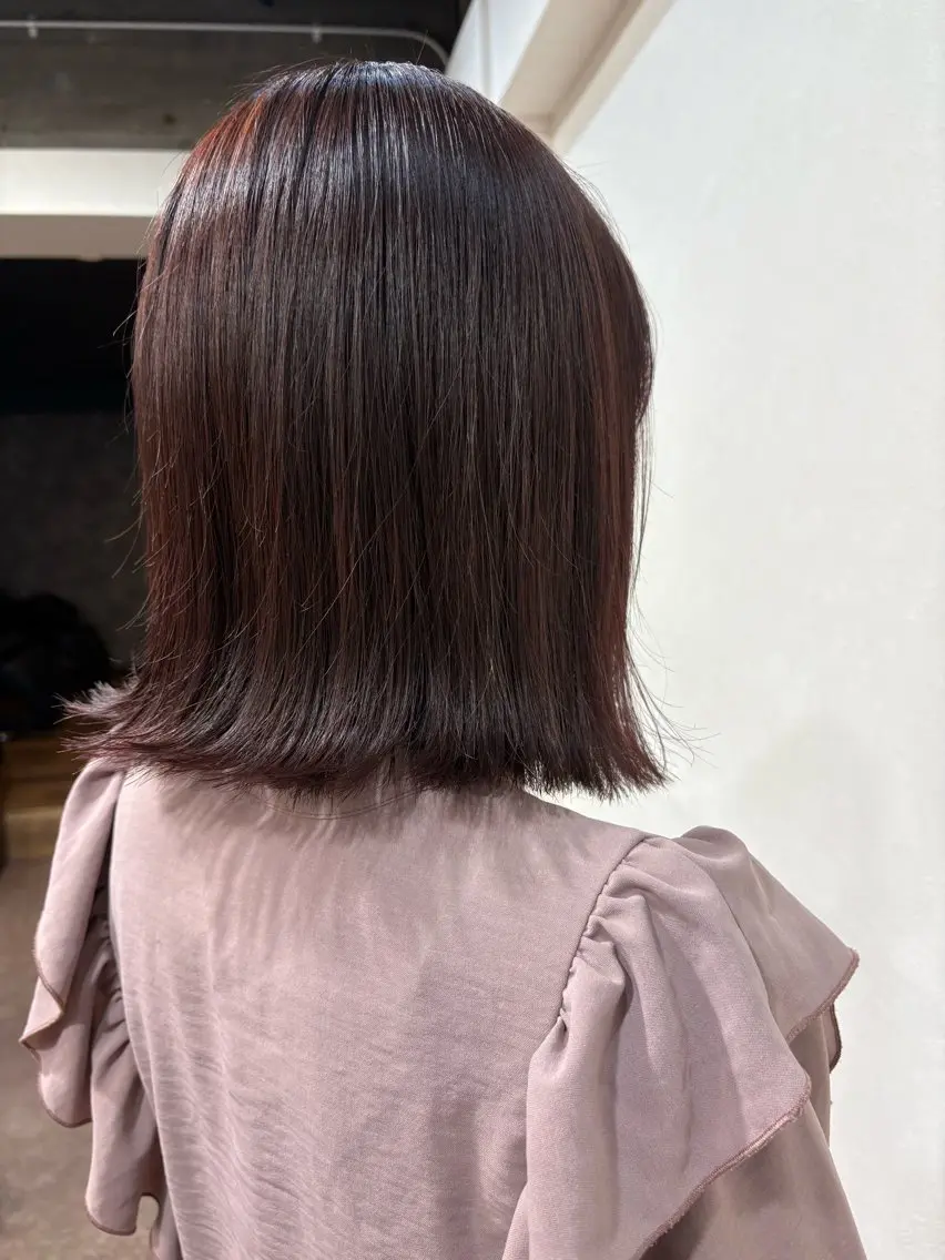 ミディアム カラー ピンクカラー 🤍あずみ 🤍パーマのヘアスタイル