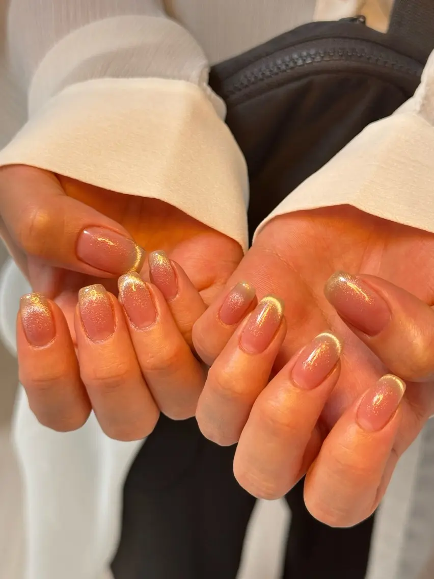 ネイル アートネイル オーロラネイル チークネイル フレンチネイル ガラスフレンチ ハンドネイル 🎀🎀YooLi Nail Salonのネイルデザイン