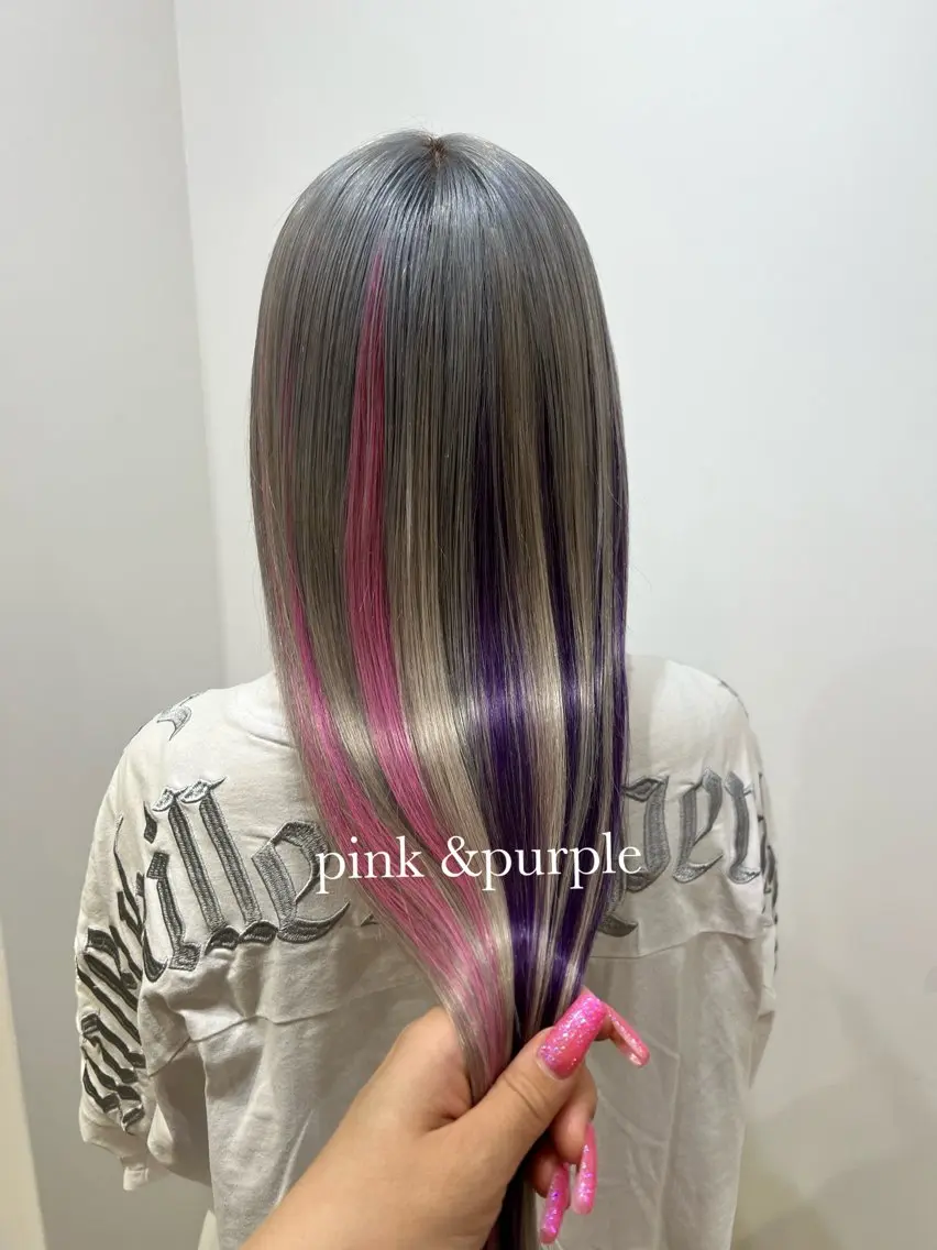 セミロング エクステ ハイライト エクステ salon COCO ここなのヘアスタイル