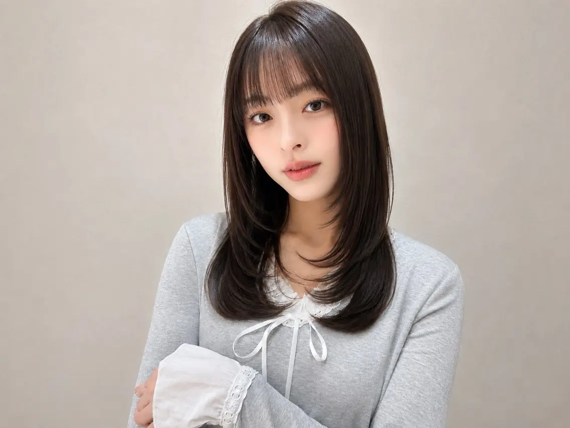 ミディアム カラー カット ヘアカラー トリートメント 🦋韓国風レイヤー/ 艶髪矯正🦋凛太郎のヘアスタイル