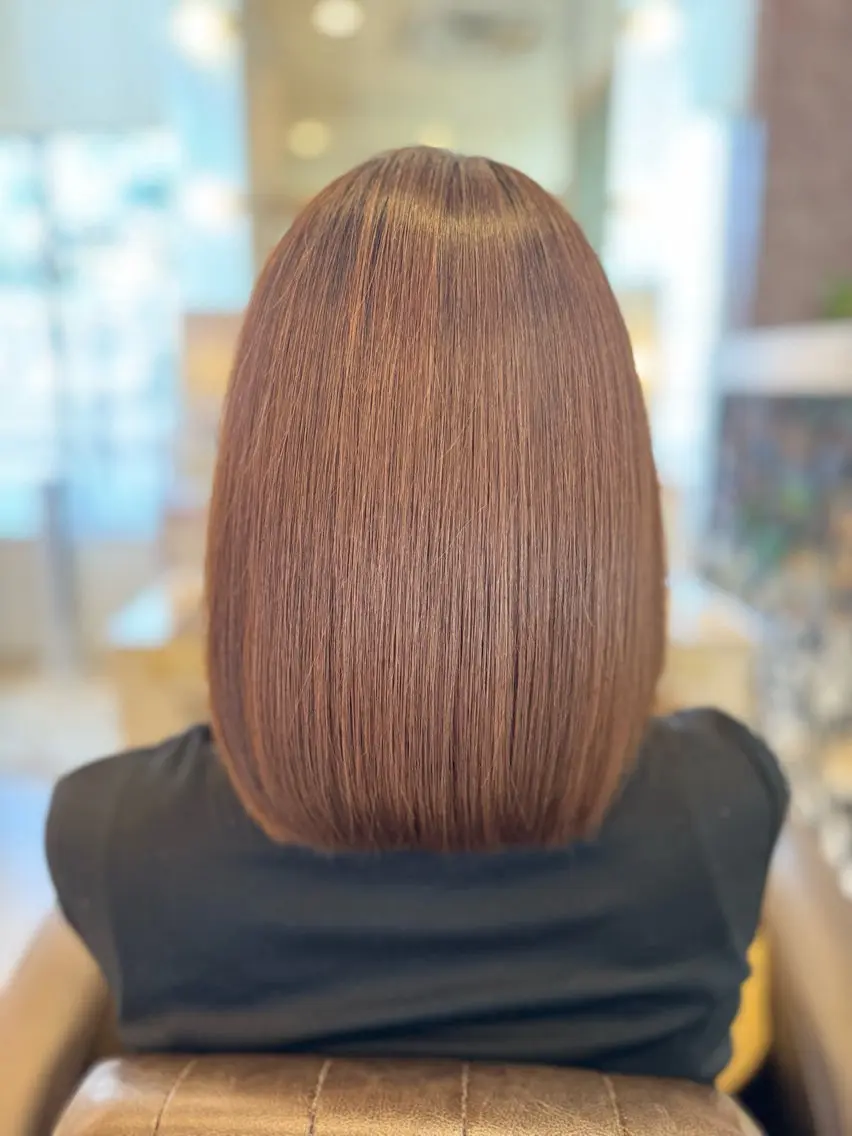 ミディアム カラー ベージュカラー ダブルカラー トリートメント 東恩納 誠のヘアスタイル
